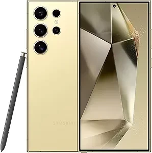SAMSUNG Galaxy S24 Ultra Cell Phone, 256GB AI Smartphone, Unlocked Android, 50MP Zoom Camera, Long Battery Life, S Pen, US Version, 2024, Titanium Yellow